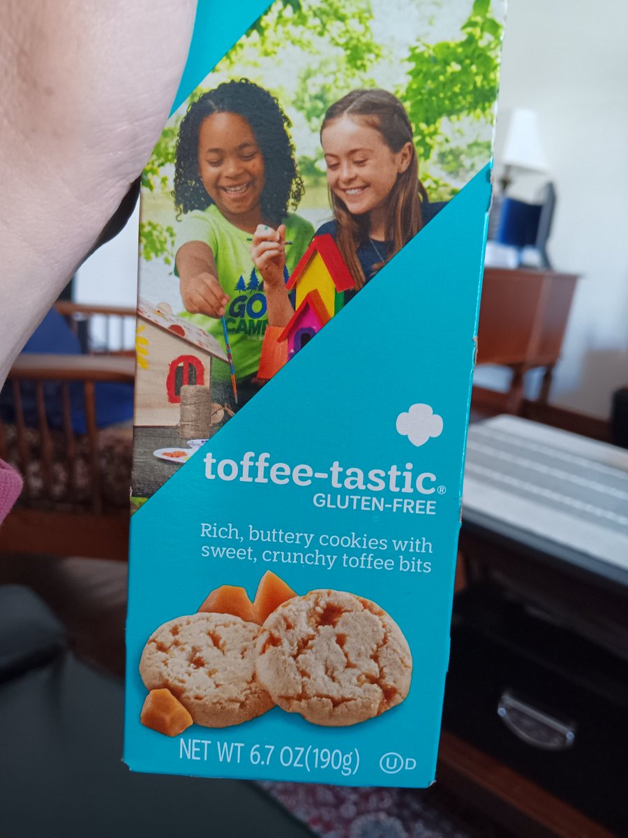 The other day some @GirlScoutsLA ? @girlscouts Showed up at my house with a wagon full of cookies. Can we make this a weekly occurance? I bought some and just finished this delicious box: