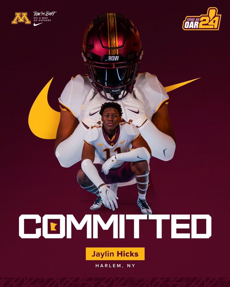 Get to Know: Jaylin Hicks DE Jaylin Hicks is a ⭐⭐⭐ prospect in NYS per @Rivals, ranked #9 overall recruit in NY. He played at Iona Prep HS in New Rochelle & has committed to the Minnesota Golden Gophers!! He measures 6'4 261 lbs! #NYmade Give him a Follow: @hicks_jaylin