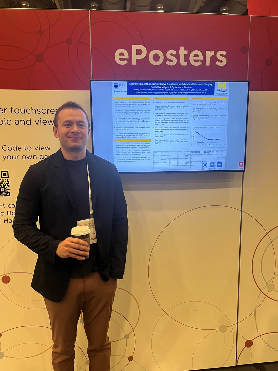 The learning curve for MIS for HV results in higher OR times and greater utilization of fluoroscopy during surgery. 
However, the learning curve for MIS for HV does not appear to impact patient outcomes or complication rates. Learn more this week during #AAOS24