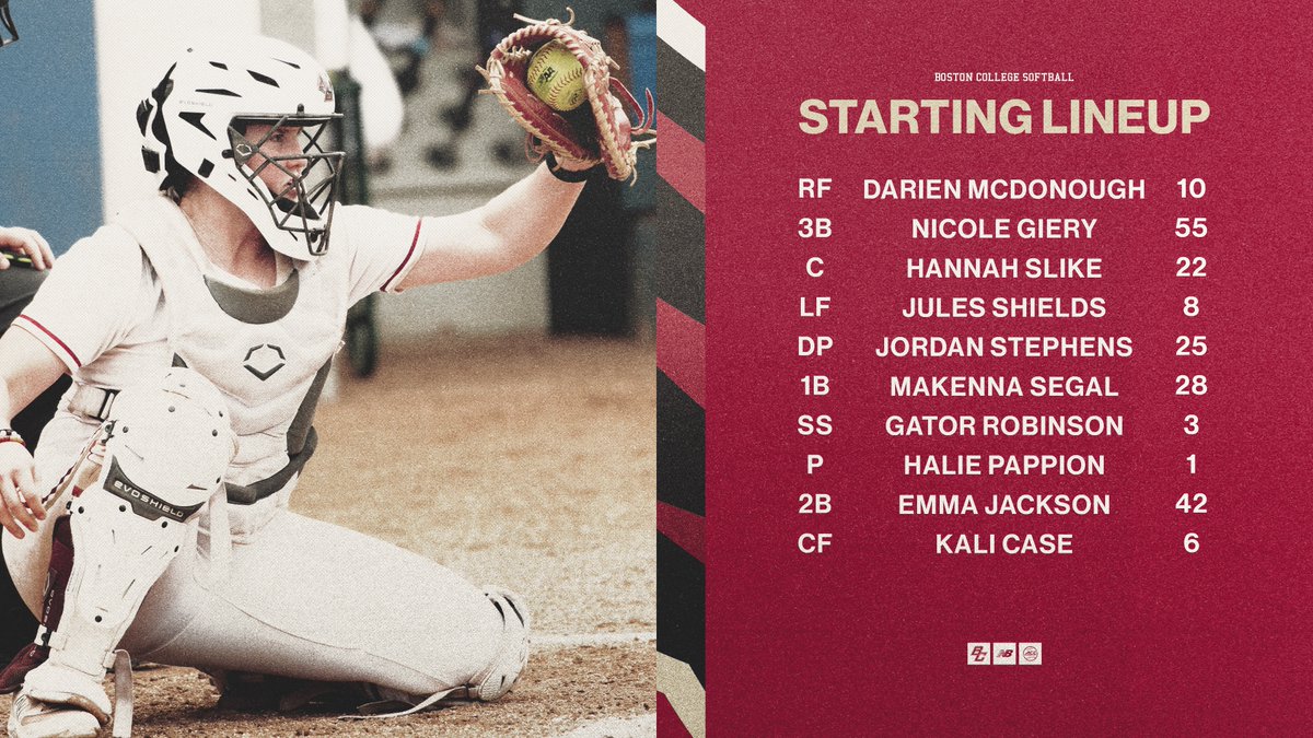 BC_Softball's tweet image. Our starting lineup for game 1⃣ against UIC

📊 bit.ly/3wgkWMb