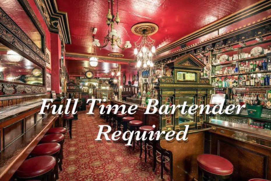 We are seeking an experienced, friendly and customer focused Full Time Bartender to join our team. Excellent terms and conditions await the right candidate. Please apply in person with your CV or by email to thelonghallpub@gmail.com