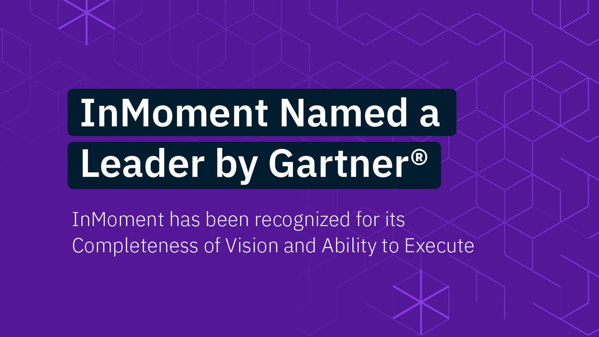 InMoment has been named a #MagicQuadrant #Leader by #Gartner in the 2024 Magic Quadrant™ Voice of the Customer report Our XI Platform integrates feedback data to provide valuable insights and answers to your research and customer experience questions. hubs.li/Q02ldD_R0