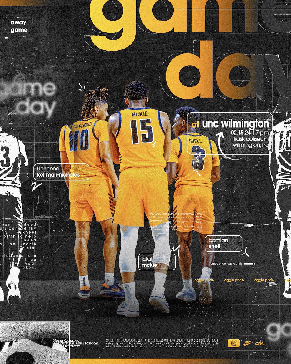 ncatmbb's tweet photo. IT’S GAMEDAY 😤
📍Trask Coliseum
🆚 @uncwbasketball
⏰ 7 PM
📺 @flosports
#TOGETHER | #AGGIEPRIDE |#CAAMBB https://t.co/NV0ZffXbr5