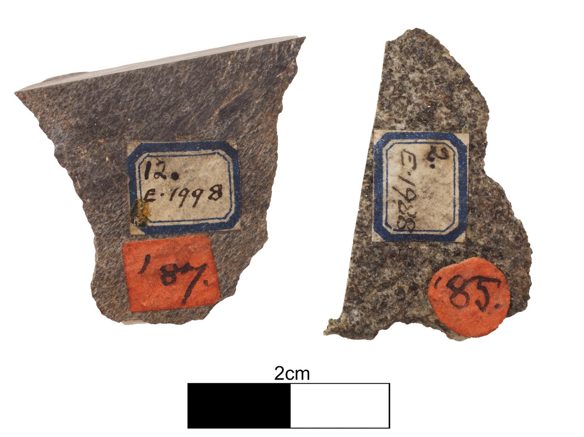 BritGeoSurvey's tweet photo. Today for #LoveData24 we’re looking at our physical collections.

These ‘bluestone’ chips collected in 1893 from the Stonehenge site are still studied today to investigate the stones' origins.

Chips like this are rare, as sampling at historic sites is carefully managed. https://t.co/vShHl8RgJb