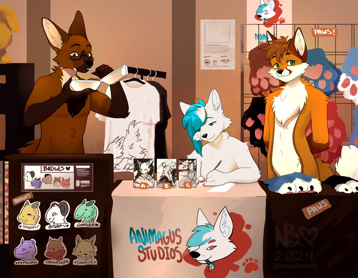 The thrill of working a booth at a con! 🥰💕 Especially with your besties! 
Big thanks to Billiard and friends, such a fun piece &lt;33
