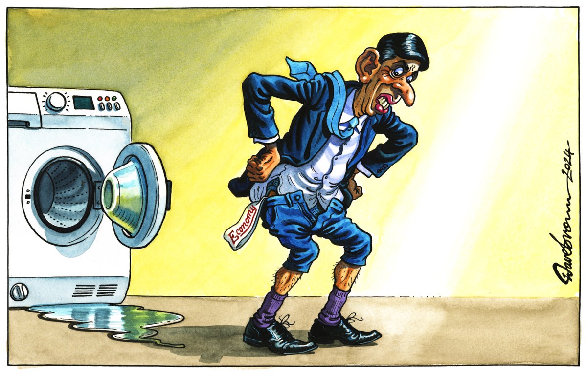 DaveBrownToons's tweet photo. Tomorrow's @Independent cartoon... #Sunak #RishiSunak #Recession #ShrinkingEconomy #5Pledges #ToriesDestroyingOurCountry #ToriesUnfitToGovern #Sunackered https://t.co/eblzHGexj7