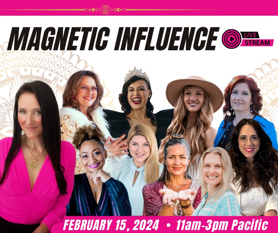 Join us today for the Magnetic Influence Livestream! I'm honored to be featured in this powerhouse line-up of incredible speakers. DISCOVER THE MINDSET AND MARKETING STRATEGIES OF WOMEN WHO HAVE BUILT MAGNETIC BUSINESSES!
myholisticbiz.com/magnetic?am_id…