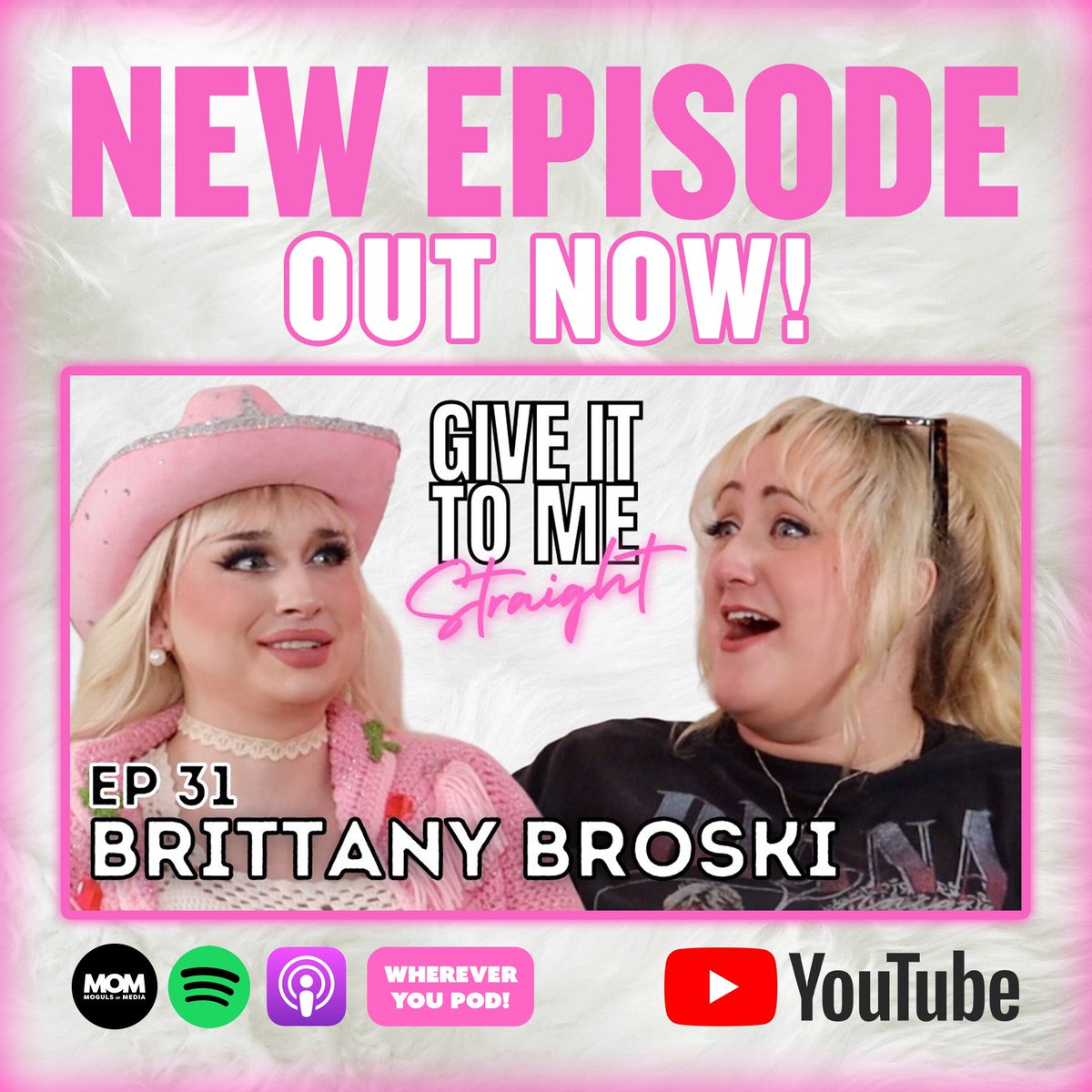 An all new #GiveItToMeStraight is out now with the hilarious @brittany_broski 💓 Watch on @maddymorphosis’ YouTube channel or listen on the MOM Podcasts network 🎧