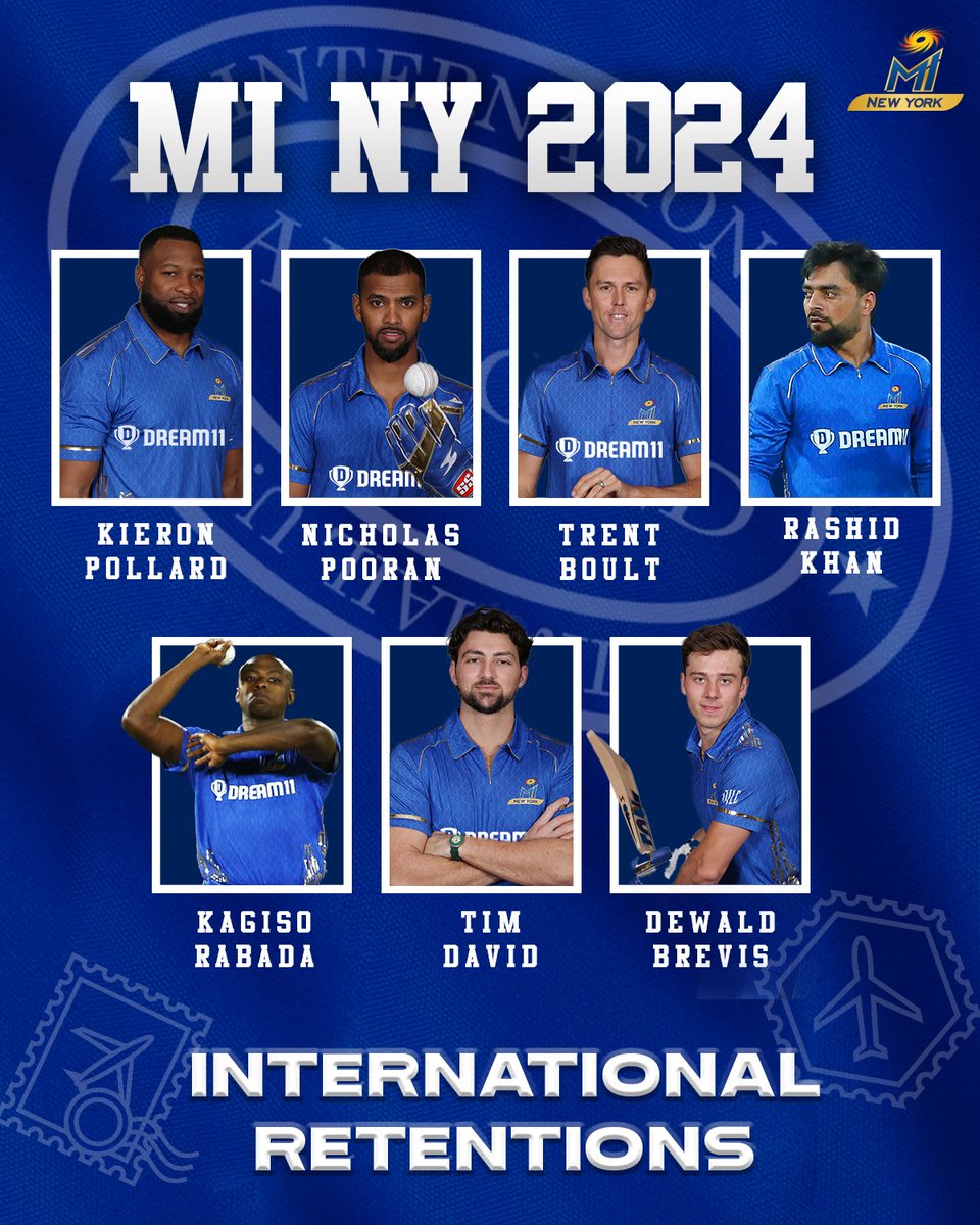 𝑳𝒆𝒕’𝒔 𝒈𝒆𝒕 𝒊𝒕 𝒔𝒕𝒂𝒓𝒕𝒆𝒅 𝒊𝒏 𝒉𝒆𝒓𝒆 🎶🔥 Presenting… your retained international superstars for #MajorLeagueCricket 2024 💙 🗞️: minycricket.com/news/mi-new-yo… #OneFamily #MINewYork