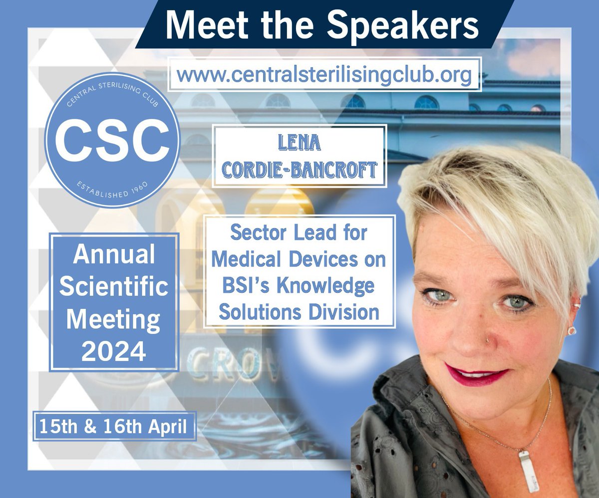 Only 60 days to go before the 65th CSC Annual Scientific Meeting!
Say hello to Lena Cordie-Bancroft who will be talking about the importance of using the correct terminology in our Education, Training and Competency session.
#healthcare
#decontamination
#education