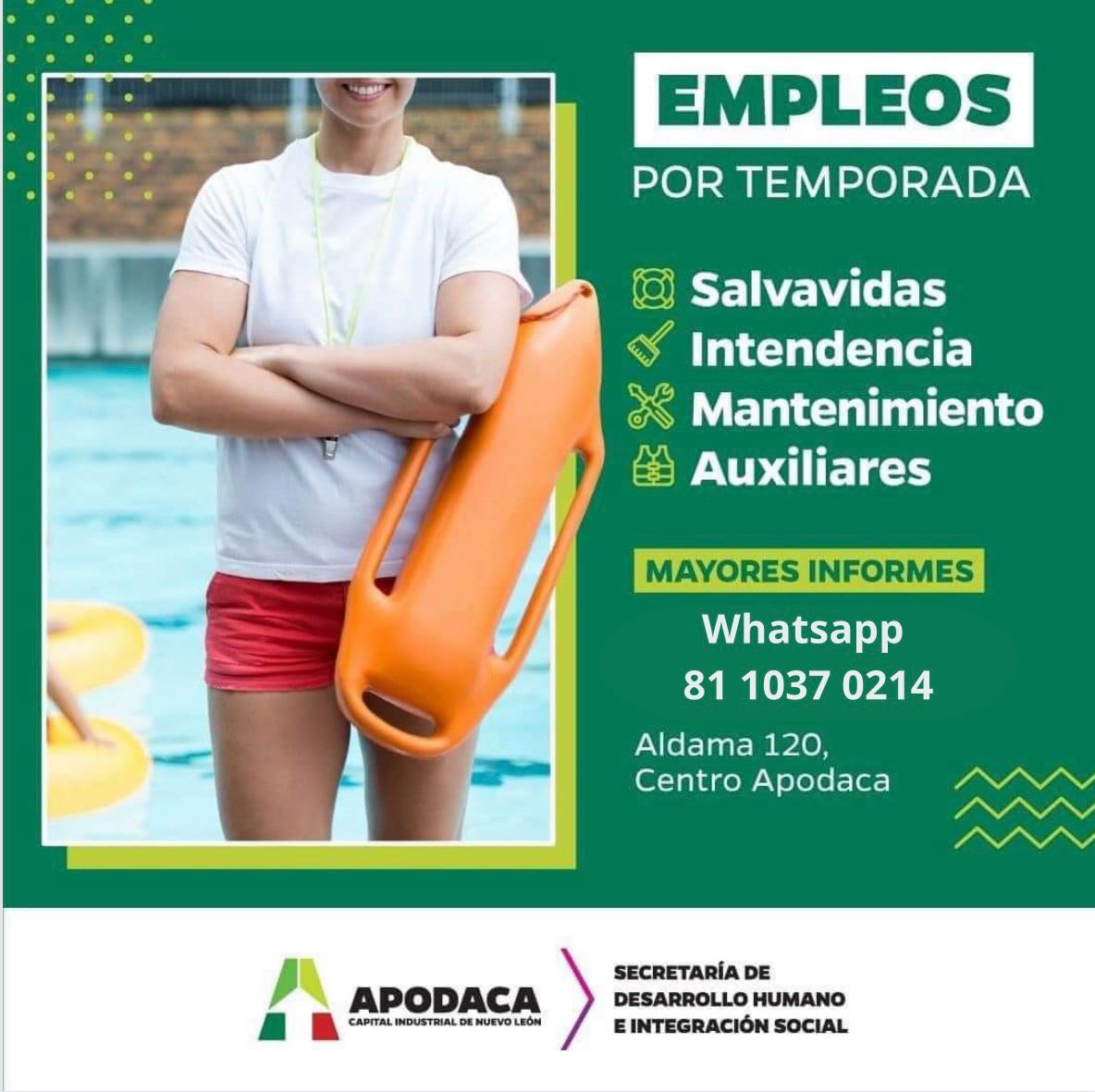 ¿Buscas Empleo ? 🤔🌊

Está es tu oportunidad, para mayores informes da click en el siguiente enlace

👉🏼 bit.ly/3OFR9CX

O comunícate via Whatsapp al 📱8110370214

#Apodaca #DesarrolloHumano #EmpleoPorTemporada #EsTuMomento