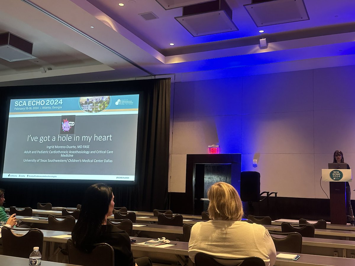 Rockstar <a href="/IngridMD8/">Ingrid Moreno-Duarte</a> kicking off #SCAEcho24 in the congenital symposium!! <a href="/angelapollakMD/">Angela Pollak, MD</a> <a href="/nicoa002/">Alina Nicoara</a> <a href="/charles_nyman/">Dr. Charles B. Nyman</a> <a href="/Duke_Anesthesia/">Duke Anesthesiology</a> <a href="/scahq/">Society of Cardiovascular Anesthesiologists | SCA</a> <a href="/ASE360/">American Society of Echocardiography</a> <a href="/brandi_bottiger/">Brandi Bottiger</a> <a href="/mswami001/">Madhav Swaminathan</a>