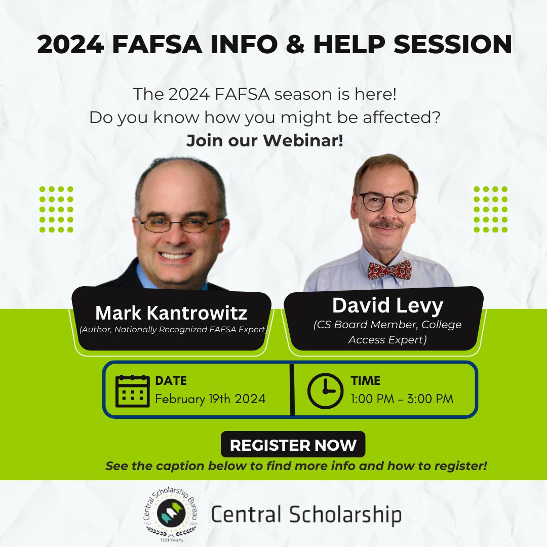 MDMHEC's tweet photo. Ready for @FAFSA but need some expert guidance? Join Central Scholarship's FREE, VIRTUAL FAFSA Info & Help Session 📚💡this Monday, February 19, 2024. Register here: https://t.co/0dEbtkD2ur.
#FinancialAidOpportunities #ApplyforFinancialAid #FAFSA https://t.co/UhRkdPuJ8m