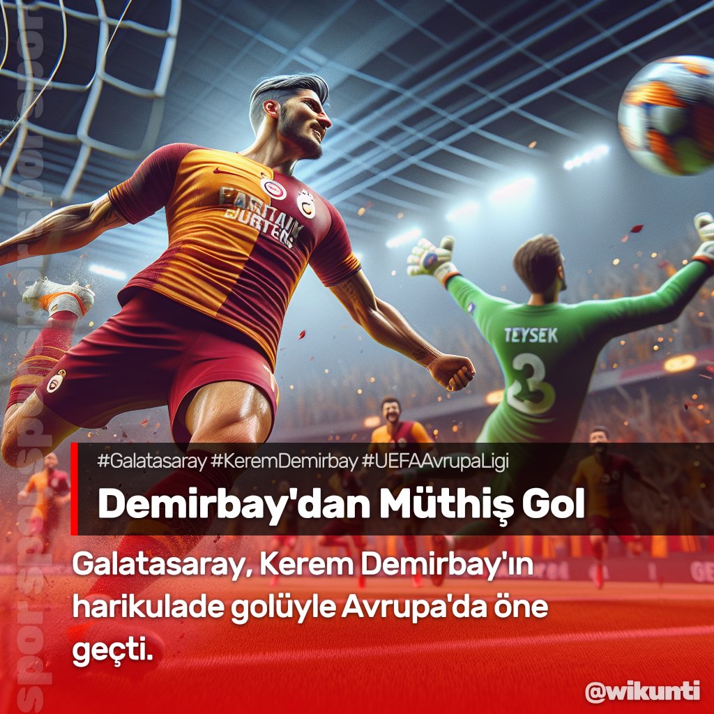 Galatasaray'ın orta saha oyuncusu Kerem Demirbay, UEFA Avrupa Ligi'nde Sparta Prag ağlarını havalandırarak takımını 1-0 öne geçirdi. ⚽️🥅🎉

#Galatasaray #KeremDemirbay #UEFAAvrupaLigi