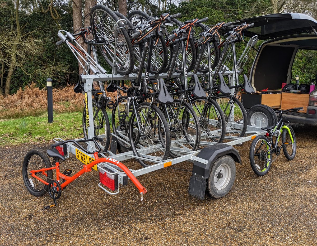 Almost a fully loaded trailer for today's hires. 
#woodhallspa #bikehire #bookonline #bookearly #halfterm #schholidays #hireabike #familydayout #cyclelincolnshire