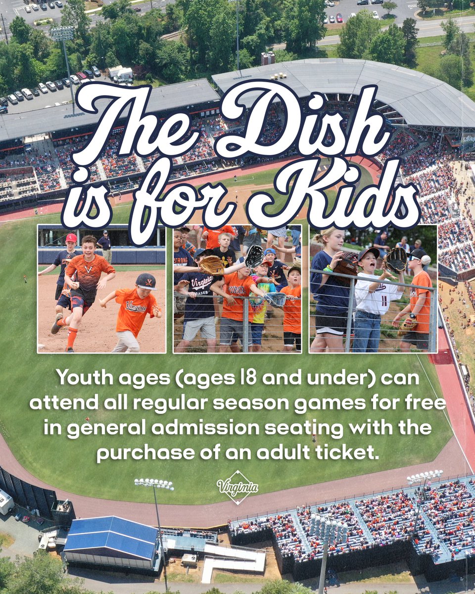 𝐓𝐡𝐞 𝐃𝐢𝐬𝐡 𝐢𝐬 𝐟𝐨𝐫 𝐊𝐢𝐝𝐬! 🚨Youth are 𝙁𝙍𝙀𝙀 all season long at The Dish! 🚨 Every Sunday is Youth Day -- postgame autographs, run the bases, inflatables, face painters and much more! UVATix.com | #GoHoos