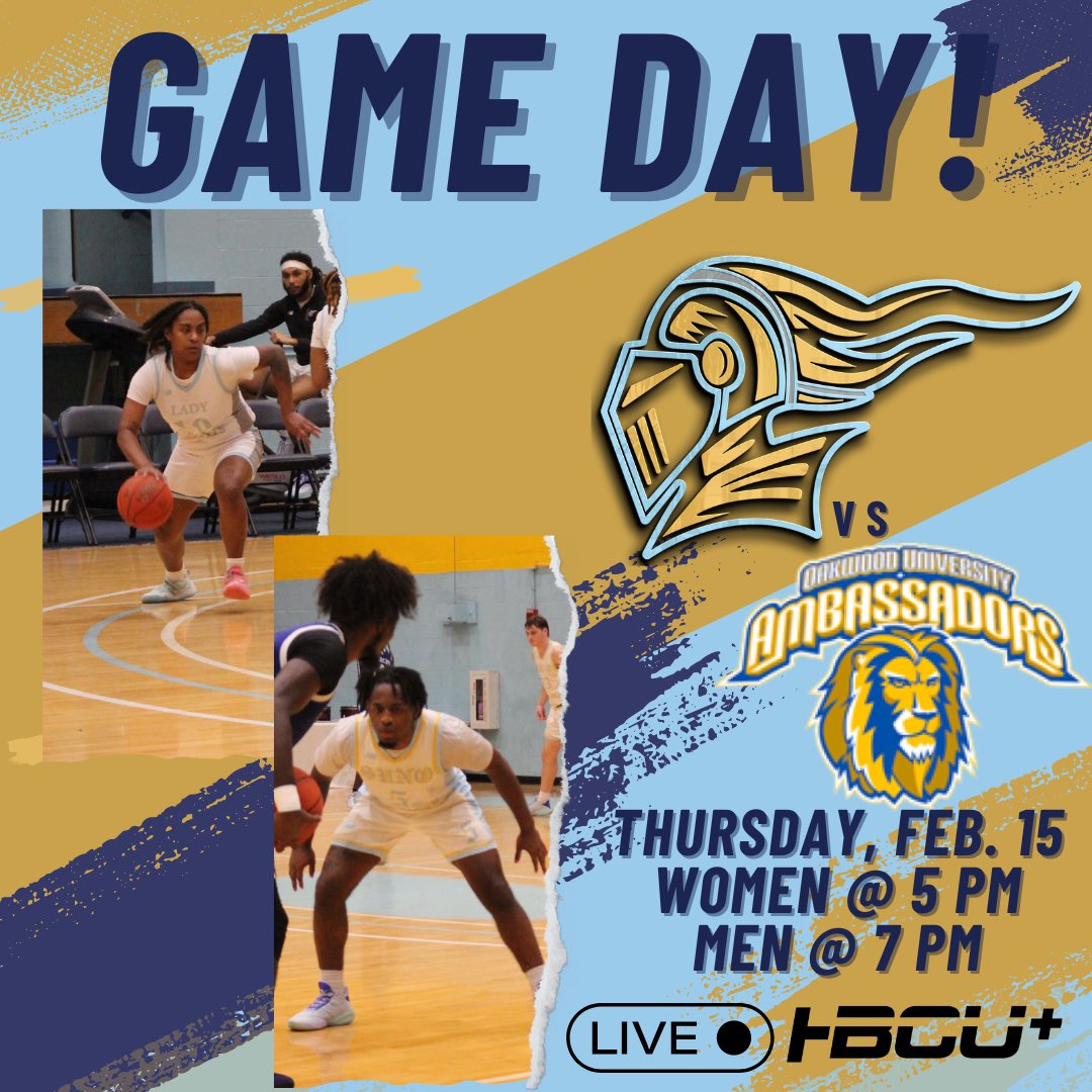 Game Daayyyyy at The Castle!!
🆚 @OUAmbassador
🏟️The Castle
📍New Orleans
⌚️ Women @ 5, Men @ 7
📺 @HBCU_Plus on the GCAC Network

#SUNOYouKNOW #GoKnights #NAIAHoops