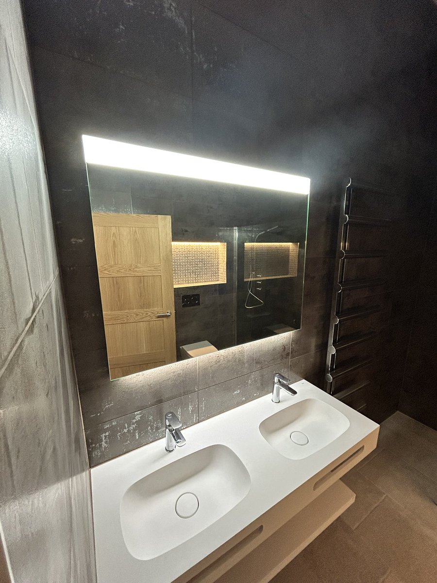 Recent bathroom completed as part of a full renovation of a apartment in a 200 year plus Manor House , #bathroom #ledlighting #eldlighting <a href="/eldlighting/">ELD Lighting</a> #electrician #electrical