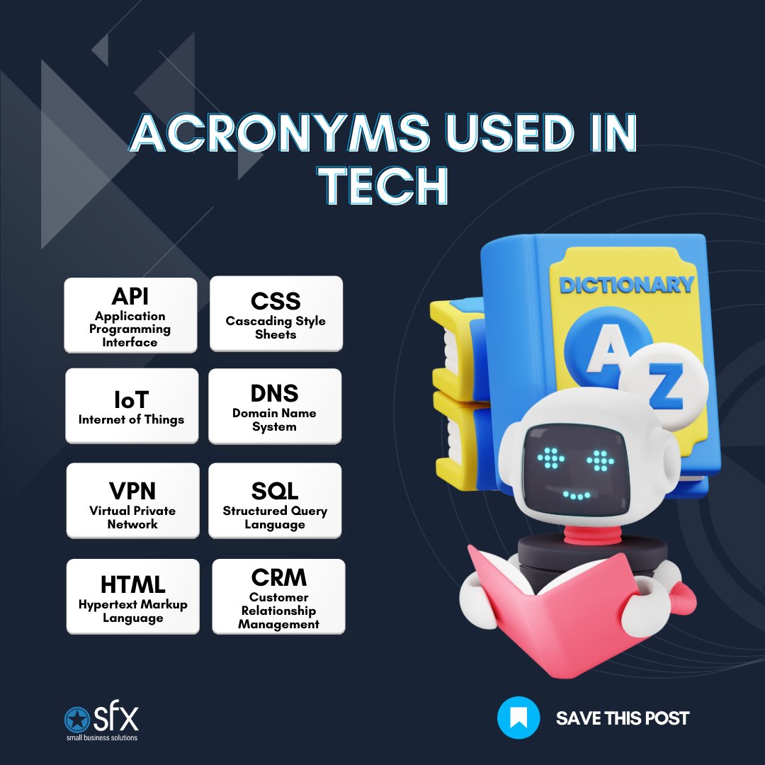 sfxdotcom's tweet image. 𝐓𝐞𝐜𝐡 𝐀𝐜𝐫𝐨𝐧𝐲𝐦𝐬 𝐔𝐧𝐫𝐚𝐯𝐞𝐥𝐞𝐝! 

Expand your knowledge with our latest post. 💻📚 

#TechAcronyms #LearningTech