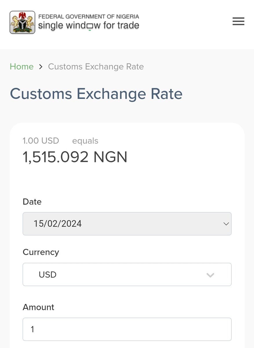 Update: Barely 24 Hours after exchange rate for customs duties was reviewed  upward from N1, 444.56/$ to N1, 481.482/$, another review have been made to  N1,515/$ This means importers will be paying