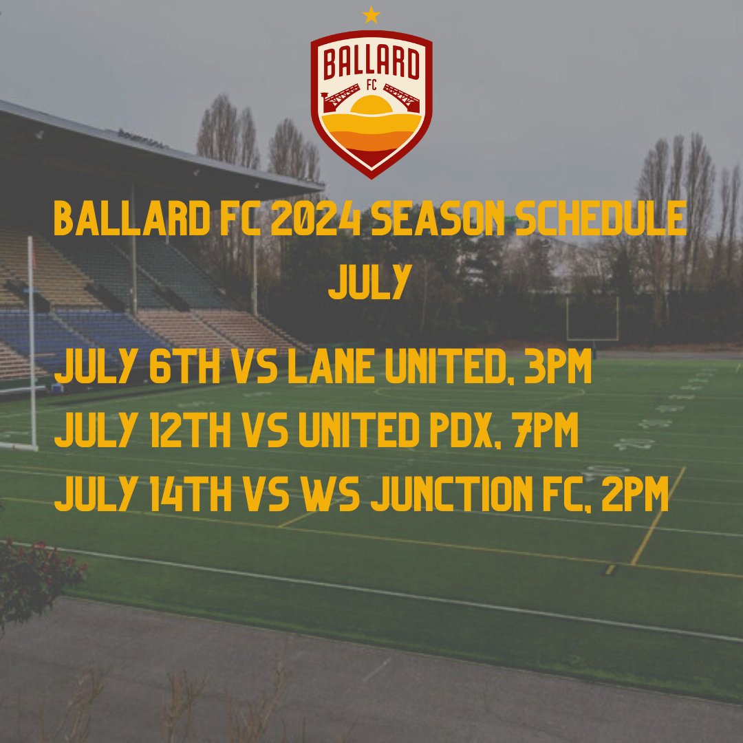 CSS_Futures's tweet image. The defending @USLLeagueTwo champs have announced their schedule! Here's what to look forward to during the 2024 season for @goBallardFC!

Sea you at Memorial!

Memorial Stadium photo by Tim Durkan

#BallardFC #UpTheBridges #USLL2
