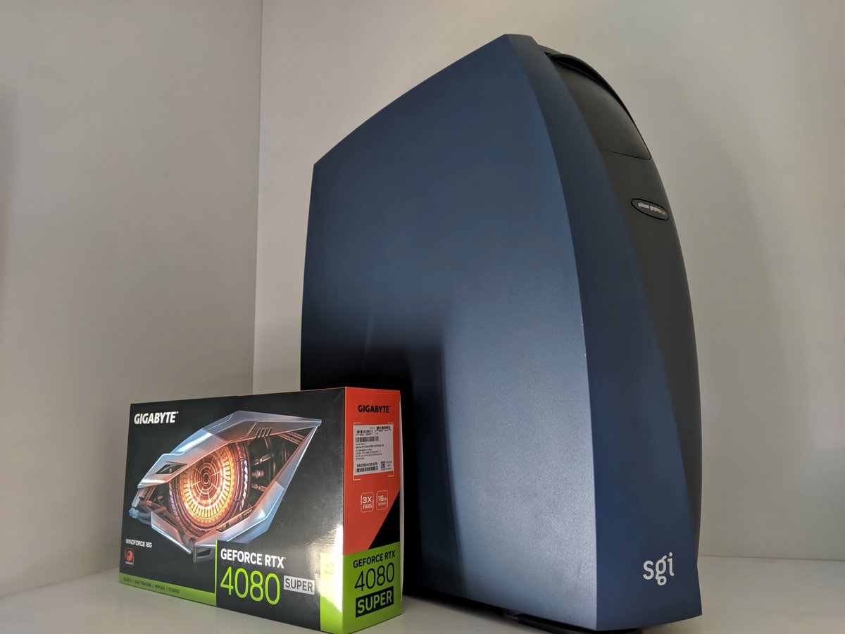 SFrigas's tweet image. 25 years of 3D and 3D hardware: My year 1999 Silicon Graphics 540 Visual Workstation next to my year 2024 Nvidia RTX 4080 SUPER! 🤘#RTX #SGI #SiliconGraphics