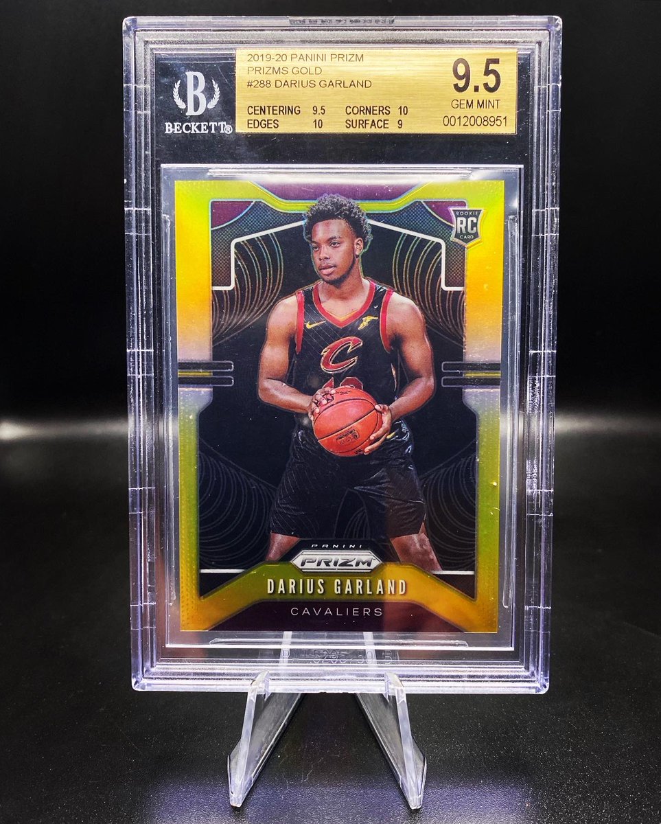 joeydscards's tweet photo. Currently my 4 favorite garlands in my pc.  Also have his other 2 veteran prizm true black 1/1s, a game used Nike swoosh, and a game used 75th anniversary jersey #thehobby https://t.co/Q9CFcGZdgq