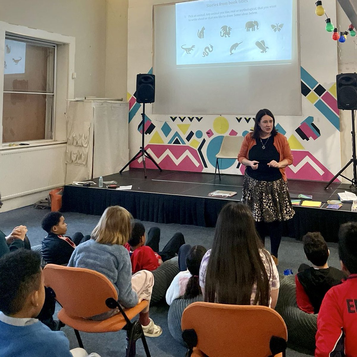 Fab #halfterm fun @stories_fest ‘Write Club’ with the brilliant @jonesgarethp @AliceHemming1 @tibolota & Camilla Chester Two days of free writing & illustration workshops for kids from low income Lambeth families So impressed by the kids’ creative talent & imaginations 🙌📚💕