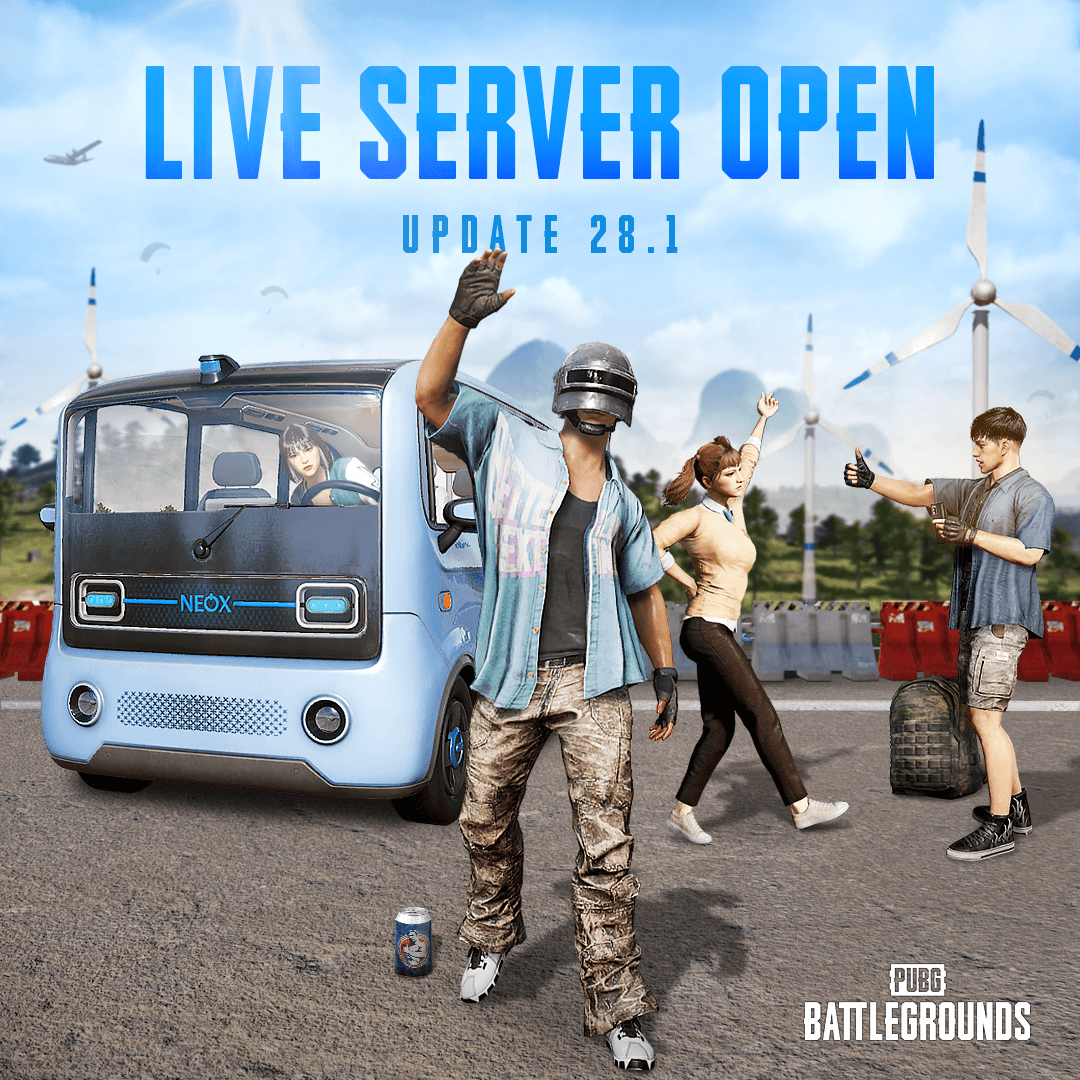 Update 28.1 is now available for console players!

Enjoy the PICO Bus, Co-op Climb, Vehicle Vaulting, and Spring Fest 2024.

Get ready to drop into the #BATTLEGROUNDS and earn that chicken dinner! 🪂

📄 Full 28.1 Patch Notes: pubg.com/en/news/7038