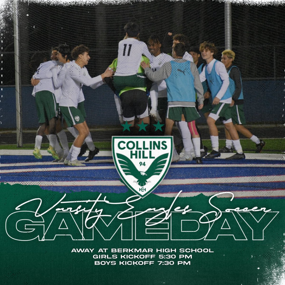 3 gamedays down, 1 to go! Make the short trip to Berkmar to come out and support our Varsity teams tonight! 🦅

🎟️: gofan.co/event/1355625?…