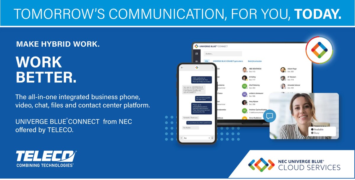 Connect your teams seamlessly, regardless of location or time. #UNIVERGEBLUE from NEC offered by @TELECOinc For more information, visit lnkd.in/ea8AVKD #univergeblueconnect #nec #UcaaS #businesscommunications #businesssolutions #yeahthatgreenville #southflorida #usa