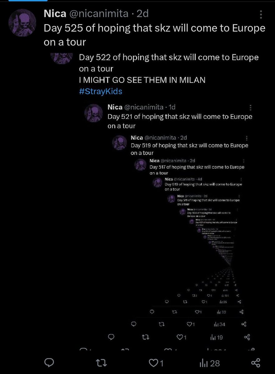 nicanimita's tweet photo. Day 527 of hoping that skz will come to Europe on a tour https://t.co/RHQZ0dxKIa