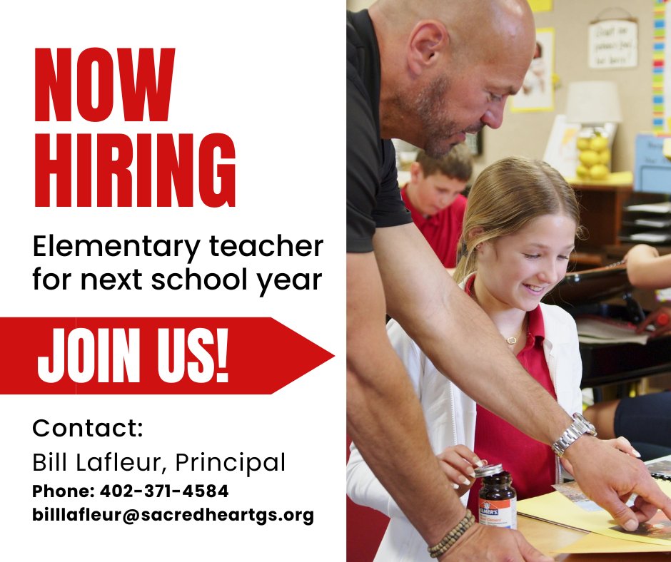 NorfolkCatholic's tweet photo. At Norfolk Catholic, we believe in a welcoming, Christ-centered culture – not just among students, but among our staff.
Interested?
Contact elementary principal @blafleur23 for more information about available positions for the 2024-25 school year! https://t.co/1iuQpJ72BF