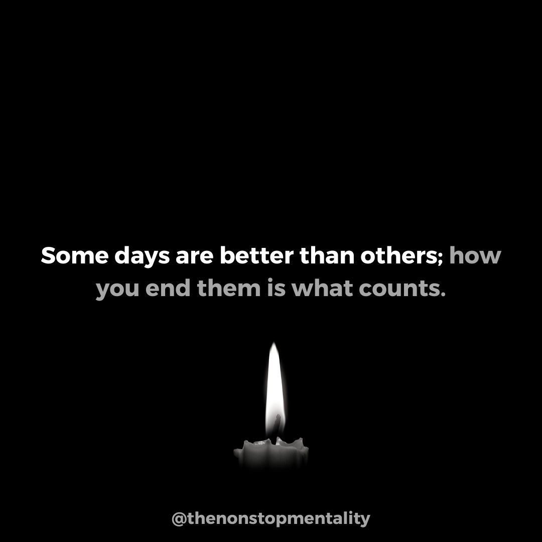 nonstopmindset's tweet photo. How you wrap up your day makes all the difference. https://t.co/TnAOAGSPOR