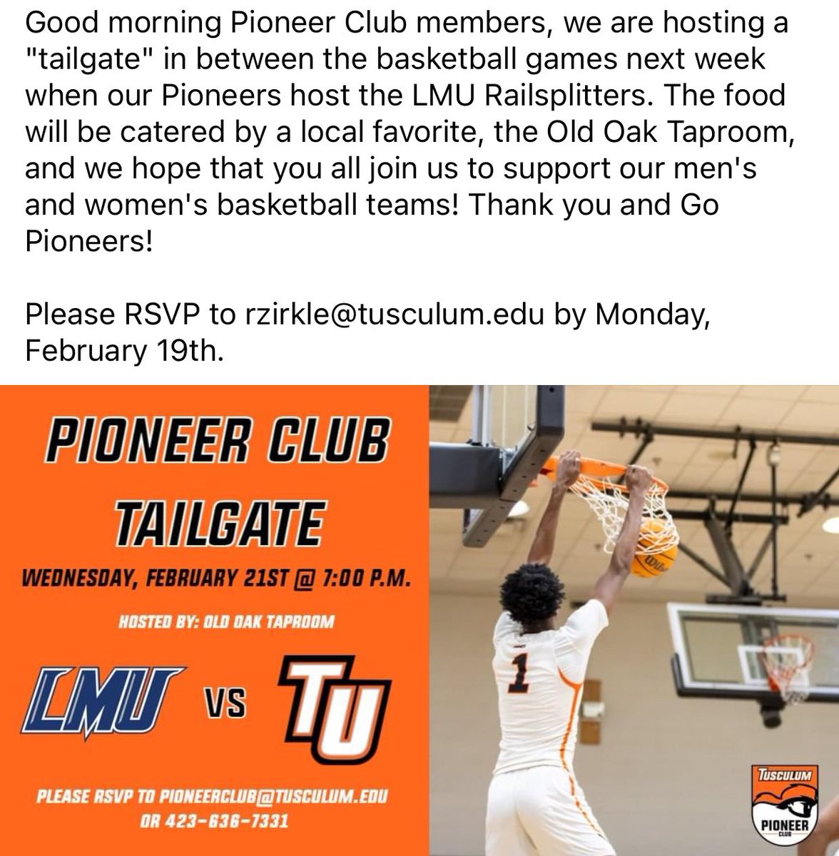 Tusculum University Pioneer Club (@tu_pioneerclub) on Twitter photo 