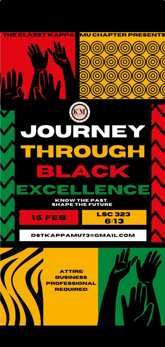 Come out TODAY to learn about and recognize a few individuals that exude BLACK EXCELLENCE.🖤  Join us in the LSC room 323 to celebrate the accomplishments of these influential black figures. Business professional attire is required.