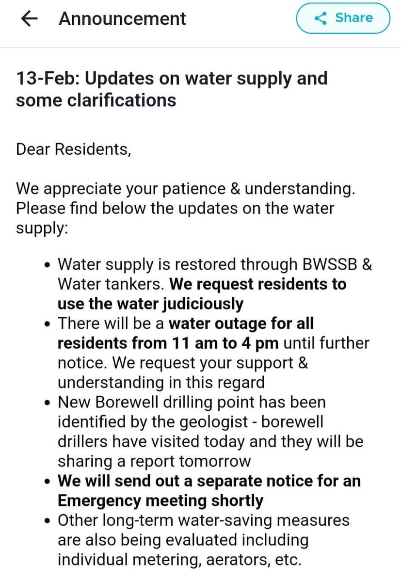 BalagereConnect's tweet photo. #NammaBengaluru will face huge problem of water in coming months , we are Feb and already water scarcity is in talk, one of the apartment complex has taken right measures. We need to #savewater , fix water meters and aretors to have more accountability. https://t.co/irflkadBST