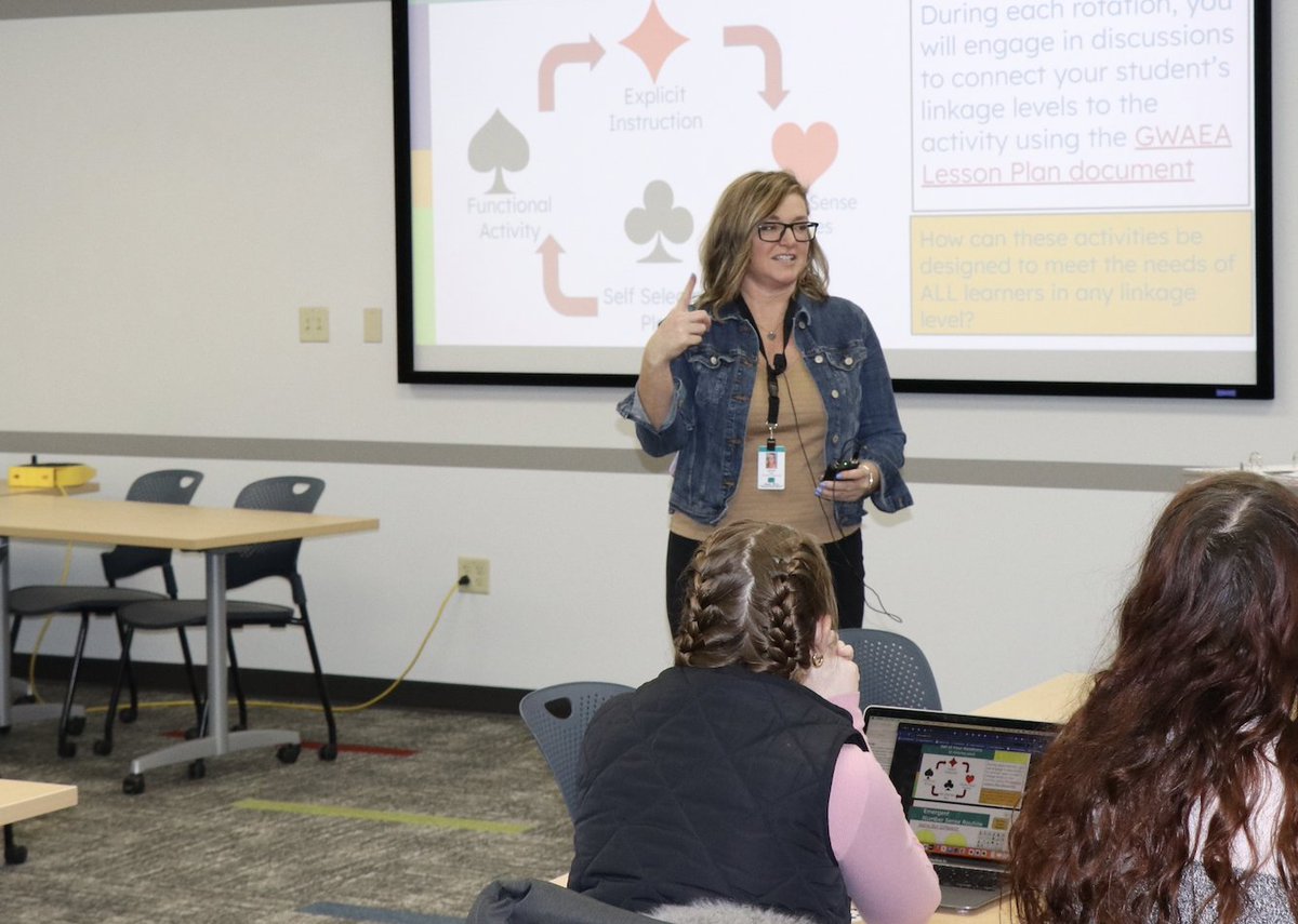 GrantWoodAEA's tweet image. Today, GWAEA math consultants are collaborating with special education consultants to make learning math accessible to students with significant disabilities.  

Teachers from 15 districts are engaged in this hands-on professional learning experience.
.
#EveryDayatAEA