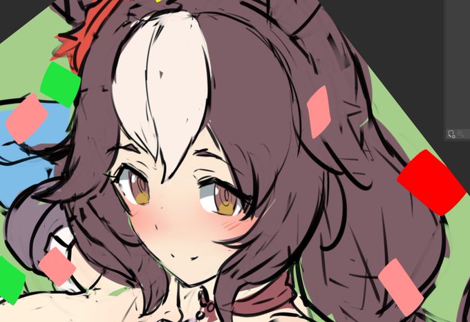 作業の合間にゼファーちゃん絵調整。現在は、スカートの金属っぽいパーツの扱いがどうなるのかでちょっと試行錯誤中。 