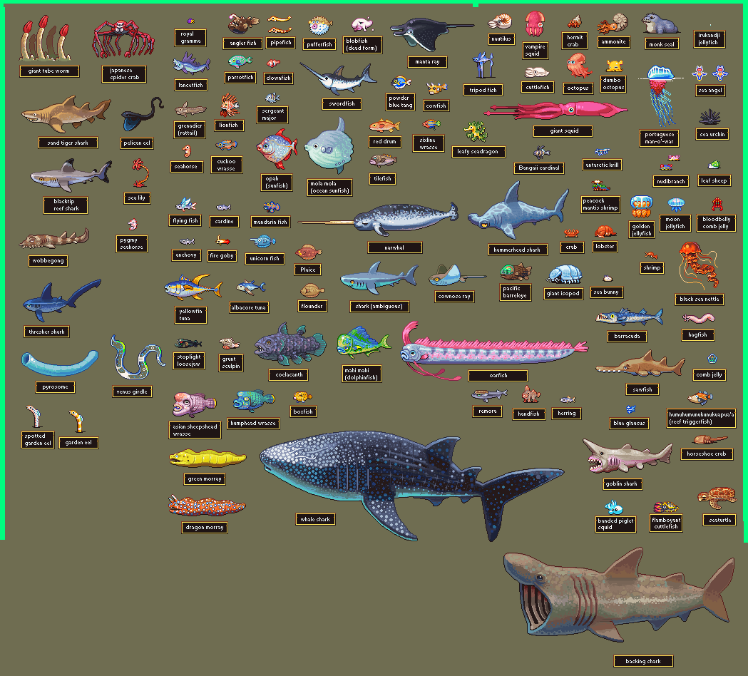 Neoriceisgood's tweet photo. Ok I have some time to kill! Give me some more small fish and small aquatic critters to add! #pixelart https://t.co/kZzO987oW3