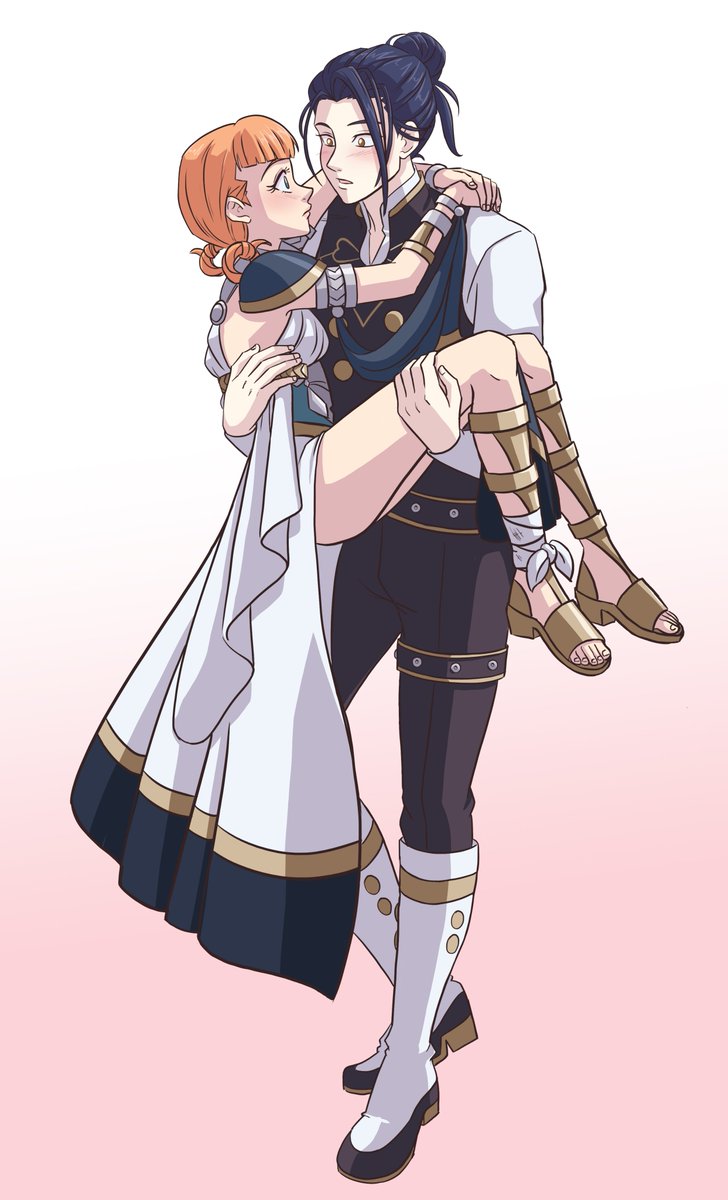 I can now share the artwork I drew for <a href="/cuttingaleforce/">Kait</a> for the <a href="/nttflx_exchange/">Netteflix Winter Exchange 💙🧡</a>!
#felannie #fe3h

You can find it on ao3 too. Link below ⬇️