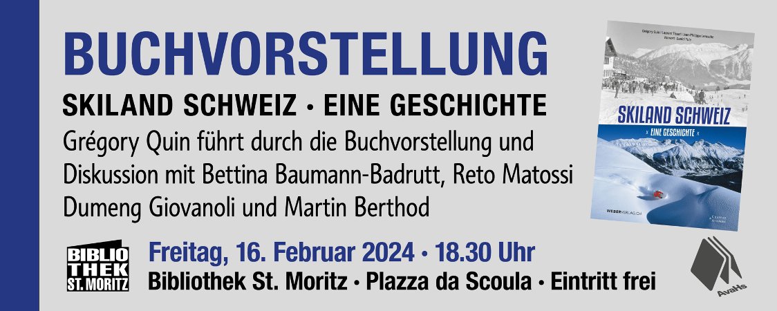 Morgen wird das Buch 'Skiland Schweiz' auch in St. Moritz im Rahmen einer Podiumsdiskussion vorgestellt. #SkilandSchweiz #StMoritz #Ski #Geschichte #Winter