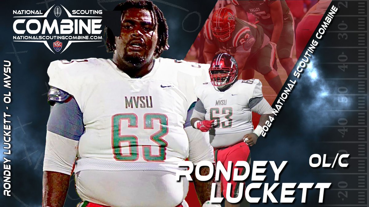 NSC presents <a href="/rondeytaluckett/">Rondey Luckett</a>, OL from <a href="/MSValleyFB/">MVSU Football</a>, "The way that my brain is able to comprehend football. I am able to read the field like I’m reading a diagram. I understand the position of the entire O Line..."  nationalscoutingcombine.com/national-scout…
