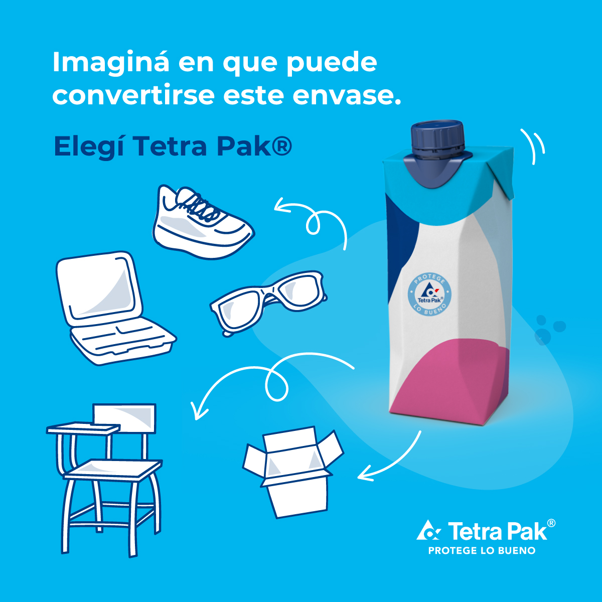¿Alguna vez te pusiste a pensar todas las posibilidades que surgen al reciclar un envase Tetra Pak®? Las opciones son amplias y muy creativas. ¡Puede ser un techo o una caja! 

Todo comienza al separarlo correctamente ¿En qué te gustaría que se convierta este envase?