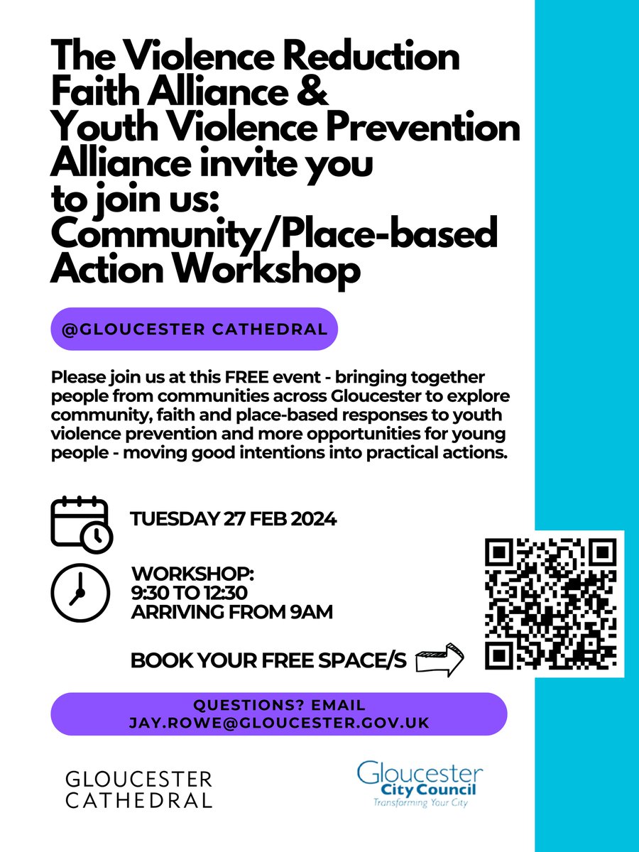 Are you active in your community, where you live or faith-based, and passionate about opportunities for young people? @GloucesterCathedral and @GloucesterCityCouncil and @YoungGloucestershire would love you to join us.
