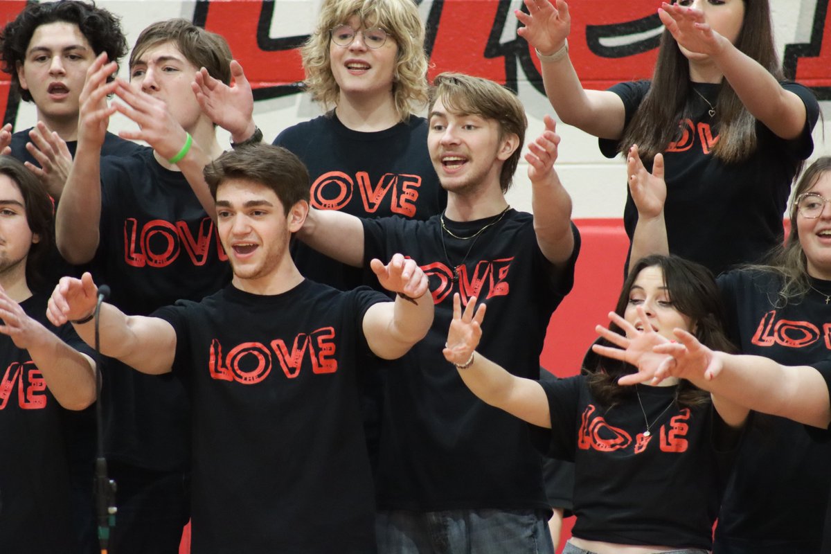 Our three high school choirs came together today for their annual Name of Love Tour, where they spread a message of love, justice and equality through song in performances at all four middle schools 💙 #WEareWLCSD