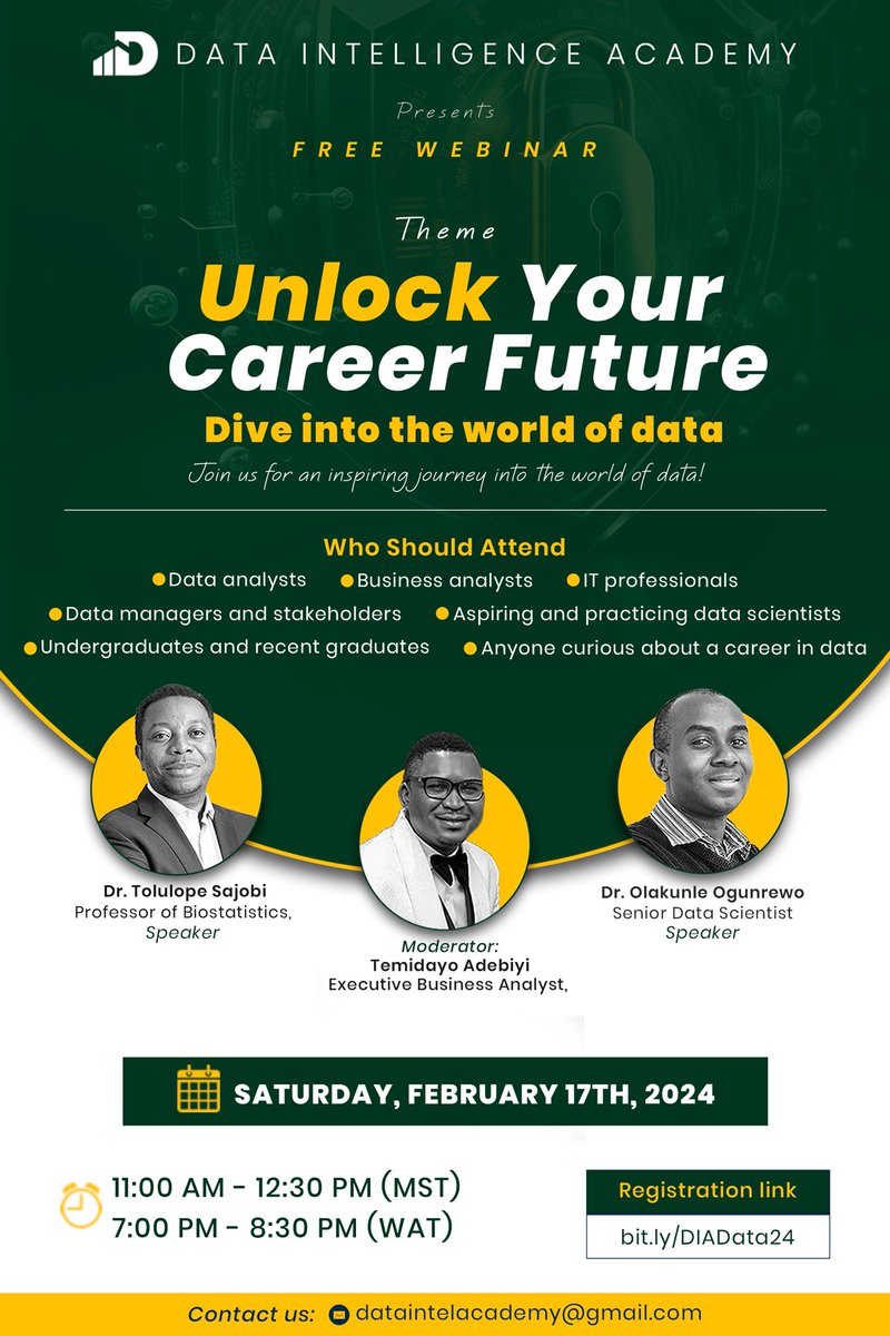 Looking forward to this conversation on Saturday about opportunities and career options in data analytics. Attendance is free but registration is required. See the flyer for more details 👇🏿👇🏿