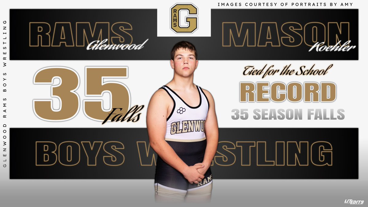 Congratulations to Mason Koehler who has tied the school record with 35 falls this season after his win by fall in the State Quarterfinals. Mason ties CJ Carter who recorded 35 falls in 2022! @TuckerWeber