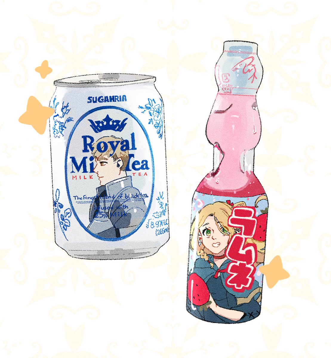 Royal Tea Laios and Ramune Soda Marcille 🧃🧃 #DungeonMeshi
