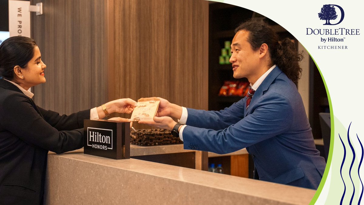 ByKitchener's tweet image. Indulge in the sweet welcome that awaits you at DoubleTree - our warm cookies! 🍪❤️ Let the aroma of freshly baked goodness embrace you as you step into comfort and hospitality. #DoubleTreeWelcome #WarmCookieTreat